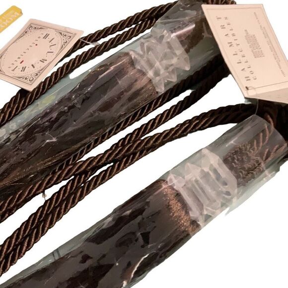 Hallmart Collectibles Acrylic Tie Backs Drapery Curtains Tassels Dark Brown (2) - Picture 2 of 4